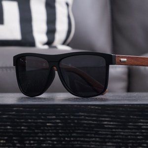 Polarized Wood Classic Square Frame Sunglasses